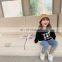 6956/High quality kids cotton plain korea fashion sweatshirt cartoon bear print cute loose girls top