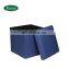 Hot sale linen fabric square foot stool ottoman with large serving tray for living room