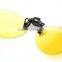 high qulality yellow night vision mirrored women men clip on driver PC sunglasses