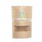 Doypack ziplock brown white kraft craft paper standing up pouches food packaging zipper bags with window
