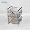 Multifunctional Black Stacking Wire Basket Lightweight Metal Organizer Rack Storage Basket wood