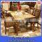 luxury quartz marble top solid wood hand carved wooden dining table