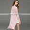 2016 new arrival Summer new fashion women's batwing half sleeve loose linen sweater with hollow flower style