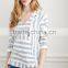 Autumn Cotton Blend Geo Striped Lightweight Pulloverr Hoodies