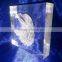 3D laser carving eagle's heart acrylic art block display animal style thick paperweight