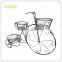 garden bicycle flower pot planter basket sculpture iron metal flower stand