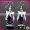 Costume Jewelry Purple Amethyst Owl Animal Earring