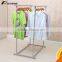 Double pole heavy duty DIY indoor clothes hanging rack