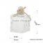 Clear Square Cube Glass Bottles Package With Airtight Wooden Lids