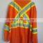 South America Market Fluorescent Orange Long Sleeve Reflective T-shirt with Reflective Tape