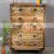 INDIAN MANGO WOOD 5 DRAWER CHEST WITH IRON WHEEL