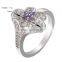 Chic Women Birthstone Platinum Plated New Jewelry Ring for Banquet
