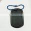 black US Military Army Dog Tag Set with chain and silencer