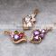 Wholesale flower design jewelry pendant, rose gold plated pendant jewelry, fashion quartz crystal pendant