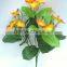 Artificial Polyester Flowers Bush H34cm Orange Stephanotis