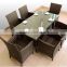 PE wicker chair and table restaurant set rattan modern dining furniture