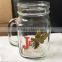 glass material small jar with lid mini honey jar