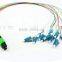 12 cores fun-out type SM mpo-lc fiber optical patch cord
