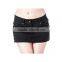 BLACK MINI SKIRT WITH RINGS ON SIDES FOR WOMENS STEAMPUNK GOTH