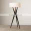 2017 hotel decorative black floor light 3 legs with linen shade good for inn decor high end tripod standing lamp