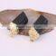 Natural Black Tourmaline Pendant Black Tourmaline Nunatak Energy Chakra Pendant Gold Plated Eded Gem Stone Druzy Pendant