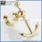 Fancy Decorative Brass And Stone Gold Finishing Bathroom Accessories Wall Mounted Robe Hook