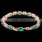 luxury bracelet, fashion gold jewelry 18k gold plated green zircon emerald tennis charm bracelets for women