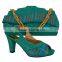 Genuine Pu leather italian designer shoes and bags in gold