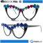 2015 Fashion plastic frame with colorful flowers decoration promotion party glasses factory made in china