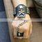 New trend fashion imitation jewelry halloween decoration punk skull bracelet bullet leather bracelet for man hip pop