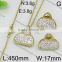 Factory price gold and steel set bags shape alibaba jewelry set with rhinestone