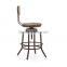Industrial rustic wood metal counter chair