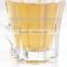 Clear machine made beer glass mug with handle