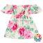 latest fairy peony print strapless short sleeve summer girl dress