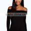 Professional Manufacture Factory Supply Bardot Neckline Long Sleeve Bodysuit Women