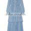 Latest Ruffled Tiered Tencel-chambray Long Sleeve Maxi Dress Names Of Ladies Drsses Designs Photos 2016 HSD5675