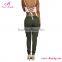 Sample free leisure pockets drawstring fabric sexy tight woman trousers