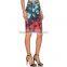 MGOO High Fashion Branded Knee Length Skirts For Women office Suit Skirts Floral Color Changing Skirts 15145A244