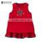 Red Corduroy Embroidery Girls Christmas Smocked Dresses