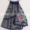 flower linen maxi irregular ahnd crocheted hand embroidery skirts