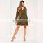Olive green long sleeve short dresses 7xl plus size fat lady clothing