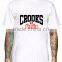 T Shirt Men Crooks & Castle Letter Short Sleeve Tops White Color Casual Cotton Summer Style Harajuku Funny Tee S-XXL
