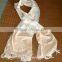 Hand woven Pink & white and orange & white stripe cotton scarf