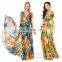Hot Selling Big Flap Printed Long Sexy Women Chiffon Dress
