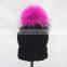 Wholesale China Real Raccoon Fur Pom Pom Beanie Hat for Adults