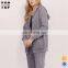Custom women plain sport tracksuit longer hemline jogging suits wholesale