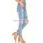 Latest Design Butt Slit Ripped Stretch Ladies Women Skinny Jeans