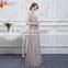 Free Shipping Gray Bridesmaid Dresses Long Chiffon High Quality Embroidery Back Nude See Through Brides Maid of Honor Real Photo