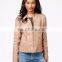 fashion ladies wears new leather look short women jacket cheap wholesale women moto jackets