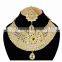 Crystal Bollywood Gold Plated Indian Handmade Ethnic Kundan Zerconic Necklace set in White Color